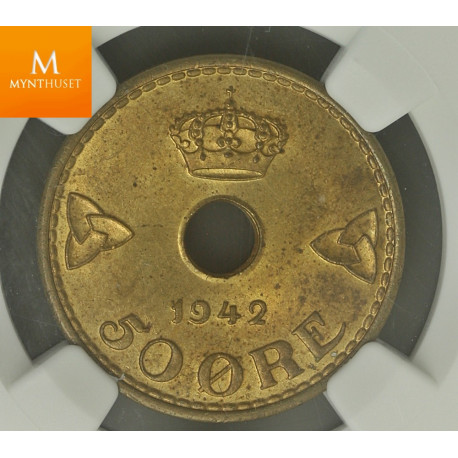 Norway: Londonsett 1942 komplett NGC gradert
