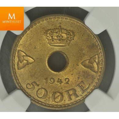 Norway: Londonsett 1942 komplett NGC gradert