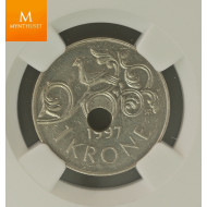 Norway: 1 krone 1997 Mint Error NGC MS62