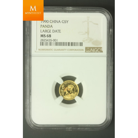 1990 China Gold 1,9 oz  5 coins NGC graaded