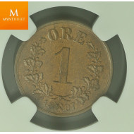 1 øre 1897 kvalitet 0 , NGC MS64 BN