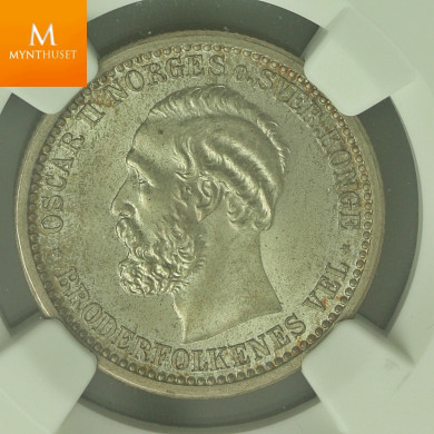50 øre 1880 kvalitet 0 , NGC MS66