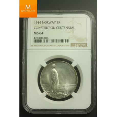 2 kroner Mor Norge kvalitet 0 , NGC MS64