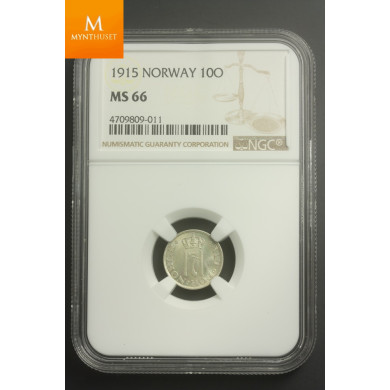 10 øre 1915 kvalitet 0 , MS66