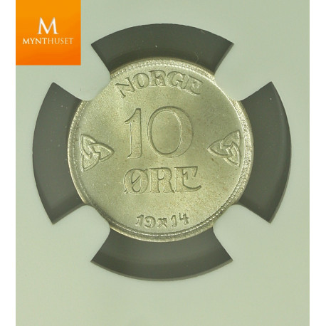 10 øre 1914 kvalitet 0 , NGC MS66