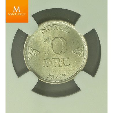 10 øre 1914 kvalitet 0 , NGC MS66