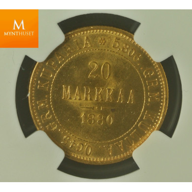 Finland: 20 Markkaa 1880 NGC MS64 Better Year