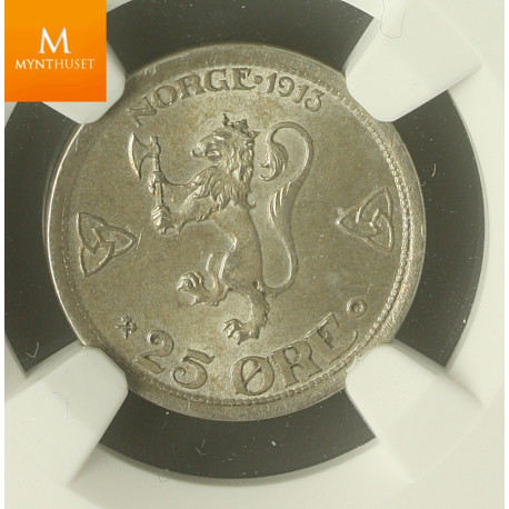 25 øre 1913 kvalitet 0 , NGC MS64