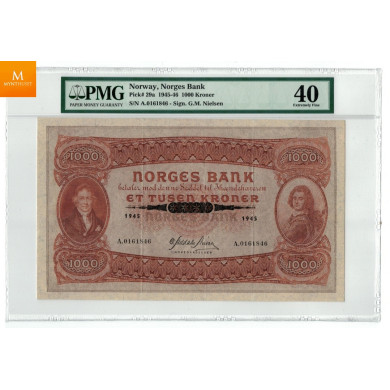 1000 kroner 1945 PMG XF45