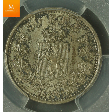 50 øre 1889 kvalitet 0 , NGC MS64