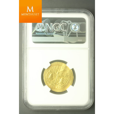 BYZANTINE EMPIRE 976-1025AD Jesus Christ CONSTANTINE VIII BASIL II NGC  VF 5x2