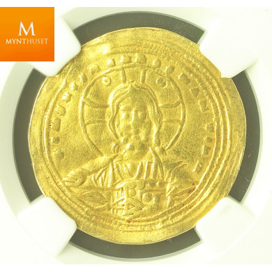 BYZANTINE EMPIRE 976-1025AD Jesus Christ CONSTANTINE VIII BASIL II NGC  VF 5x2