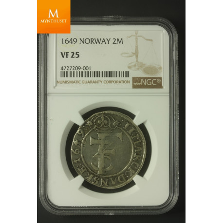 2 mark 1649 NGC VF25, kvalitet 1