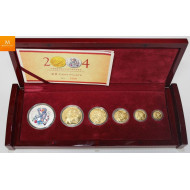 China GOLD Set: 2004 Panda & Lunar Premium 5-coin Set. Includes the 1oz, 1/2oz, 1/4oz, 1/10oz & 1/20oz.