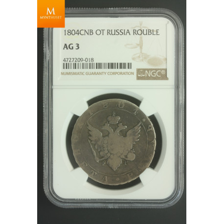 Russia Rouble 1804 CNB AT NGC AG3, kvalitet 1-