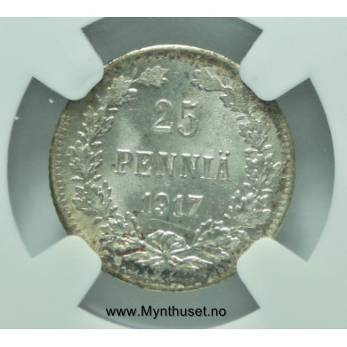 25 P 1917 WAR ISSUE MS 66