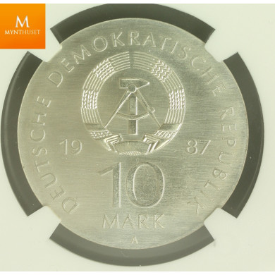 Germany 10 Mark 1987 A Berlin Theater NGC MS68