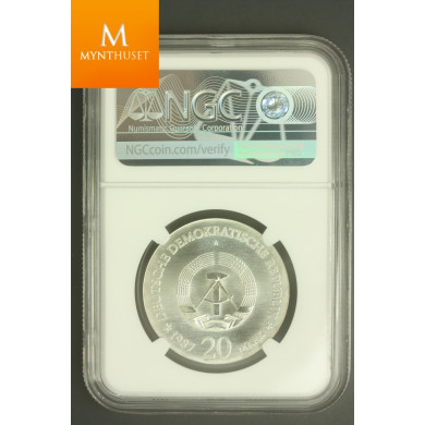 Germany 20 Mark 1987 A Berlin City Seal NGC MS66