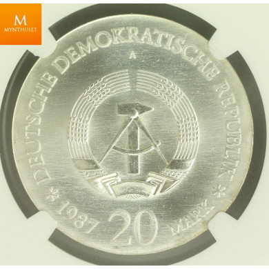 Germany 20 Mark 1987 A Berlin City Seal NGC MS66