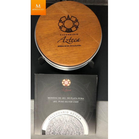 2008 Mexico 1 Kilo 100 Pesos Aztec Calendar Prooflike Silver Coin