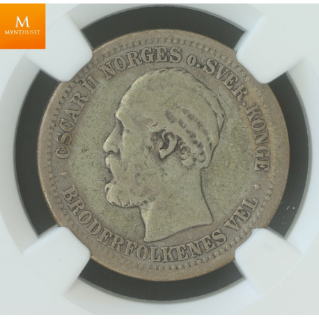 1 krone 1878 vanskelig og god årgang i kvalitet 1- , NGC VG10