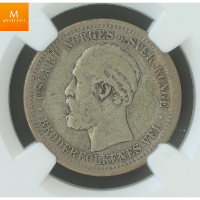 1 krone 1878 vanskelig og god årgang i kvalitet 1- , NGC VG10