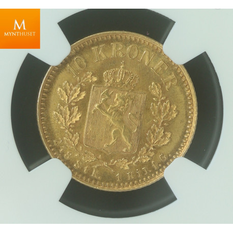 10 kroner 1902 kvalitet 0/01 , NGC MS62