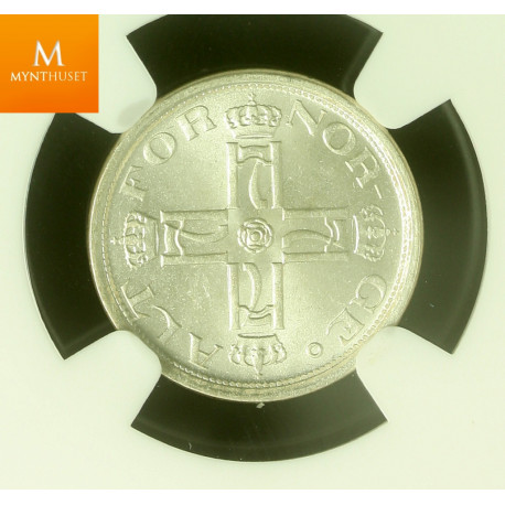 25 øre 1917 kvalitet 0 vakker, NGC MS64 +
