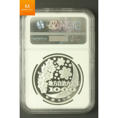 2009 Japan 1000 YEN Silver Proof Coin Nagano Prefecture NGC PF70 Ultra Cameo