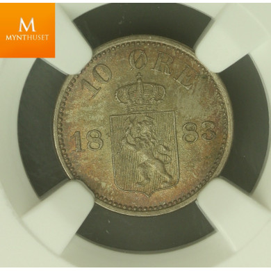 10 øre 1883 kvalitet 0 , NGC MS66