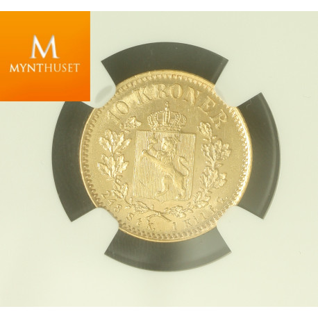 10 kroner 1902 kvalitet 0/01 , NGC MS61 , vakker