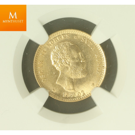 10 kroner 1902 kvalitet 0/01 , NGC MS61 , vakker