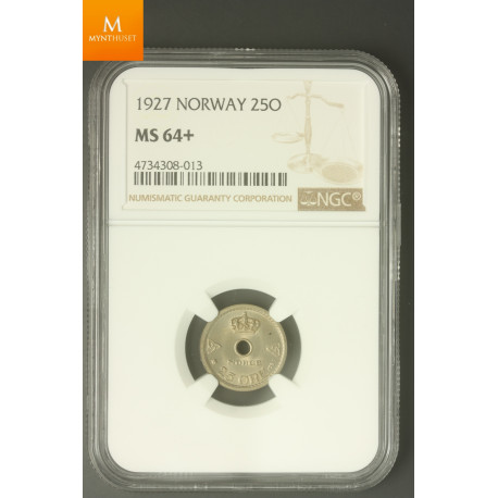 25 øre 1927 kvalitet 0 , NGC MS64+