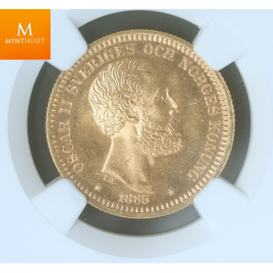 Sweden 20 kronor 1885 kvalitet 0/01, NGC MS63