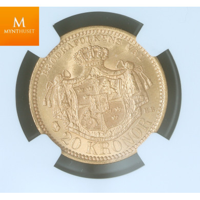 Sweden 20 kronor 1885 kvalitet 0/01, NGC MS63