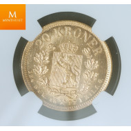 Norway 20 kroner 1877 kvalitet 0/01, MS63