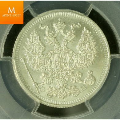 Russia 20 Kopek 1911 Kvalitet 0 , PCGS MS66+