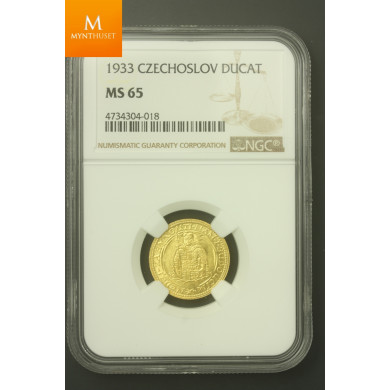 Czechoslov Ducat 1933 NGC MS65