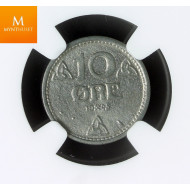 Norway 10 øre 1945 Z kvalitet 0 , NGC MS64