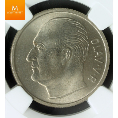 Norway 1 krone 1965 kvalitet 0 , NGC MS65