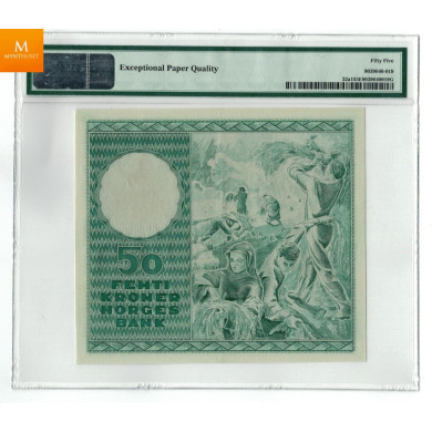 50 kroner 1952 A kvalitet 01, PMG Au55 EPQ