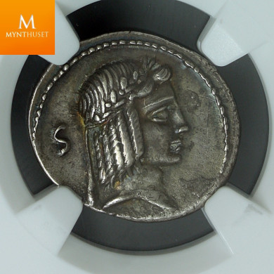 Roman Republic C.Piso Frugi 67 or 61 BC AR Denarius RARE scorpion