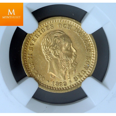 Sweden 5 kronor 1899 EB NGC Mint error MS64