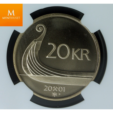 20 kroner 2001 med stjerne kvalitet MS69