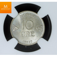10 øre 1917 kvalitet 0 , NGC MS65