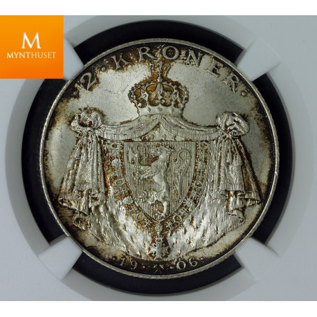 Norway 2 kroner 1906 kvalitet 0 , NGC MS67