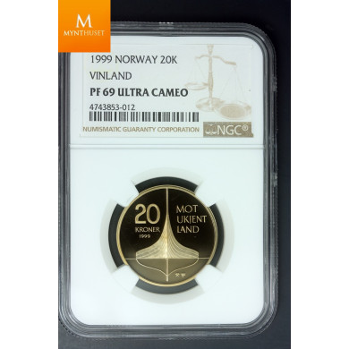 Norway 1999 20 kroner Viking NGC PF69
