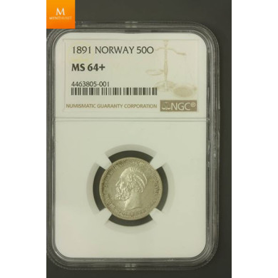 50 øre 1891 kvalitet 0 , NGC MS64+