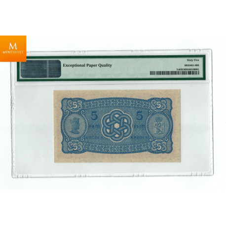 5 kroner 1940 R kvalitet 0 , PMG MS65EPQ