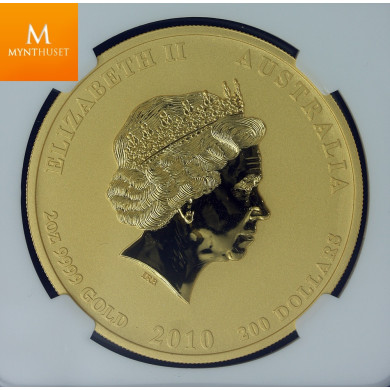 2010 Australia 2 oz Gull Lunar Series 2 Year of the Tiger NGC MS70